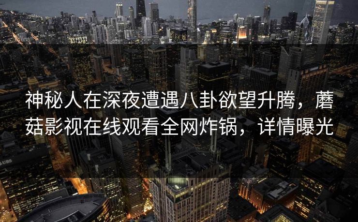 神秘人在深夜遭遇八卦欲望升腾，蘑菇影视在线观看全网炸锅，详情曝光
